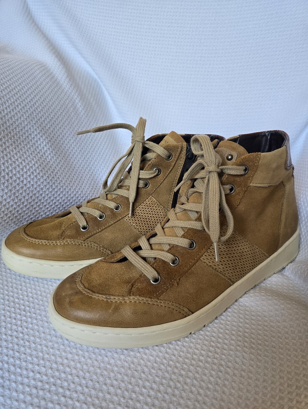 Miz Mooz Edwina Women's Brown Leather Suede High Top Shoes Size US 10 EU 41
